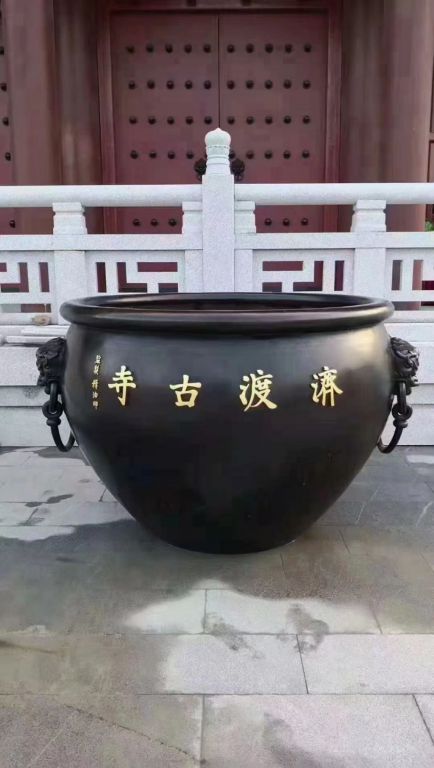 寺廟水缸標(biāo)志銅雕